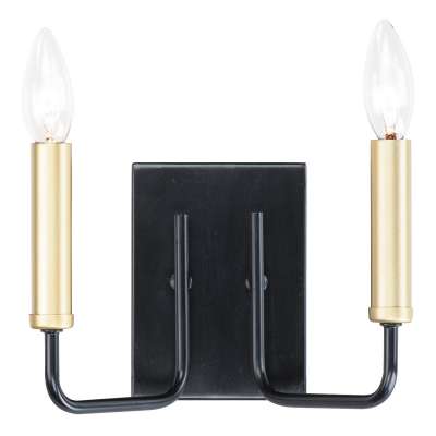 Brass Candle Shade Wall Sconce Transitional Two Light Wall Mount Lamp