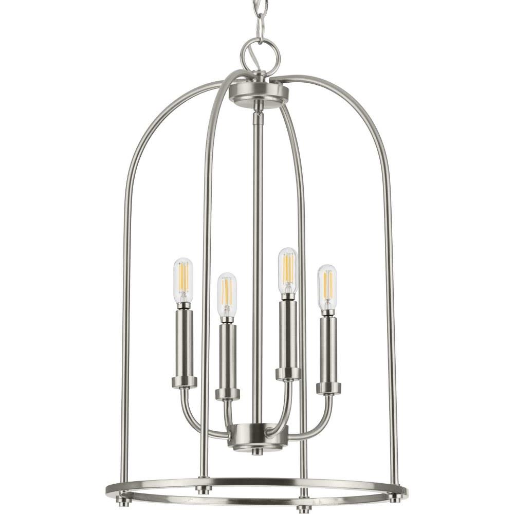 4-light Brushed Nickel Farmhouse Foyer Pendant Light